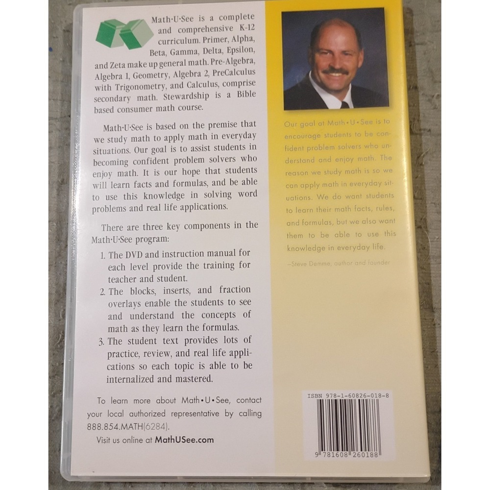 Delta : Dvd by Math-u-see (2009, DVD) Homeschool Math Visual Lessons Teaching - Picture 2 of 6